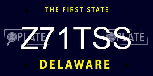 Z71TSS Delaware License Plate