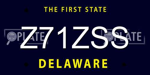 Z71ZSS Delaware License Plate