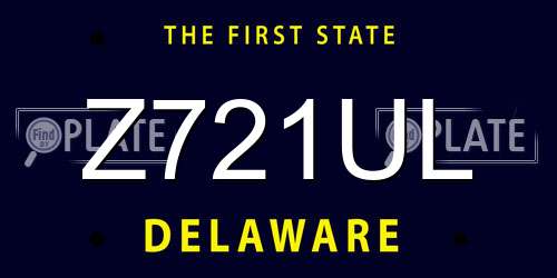 Z721UL Delaware License Plate