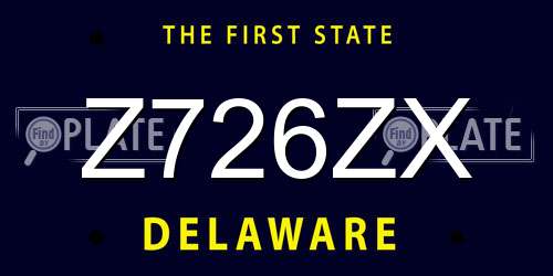 Z726ZX Delaware License Plate