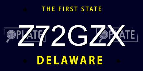 Z72GZX Delaware License Plate