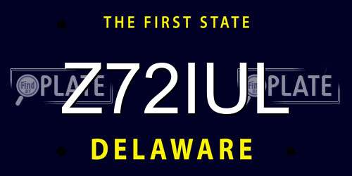 Z72IUL Delaware License Plate