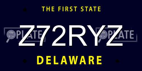 Z72RYZ Delaware License Plate