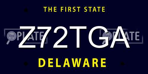 Z72TGA Delaware License Plate