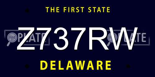 Z737RW Delaware License Plate