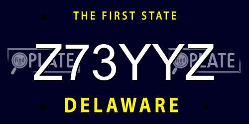 Z73YYZ Delaware License Plate