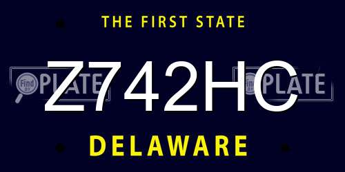 Z742HC Delaware License Plate