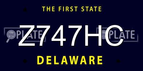 Z747HC Delaware License Plate