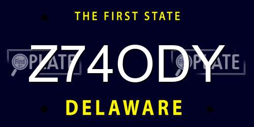 Z74ODY Delaware License Plate
