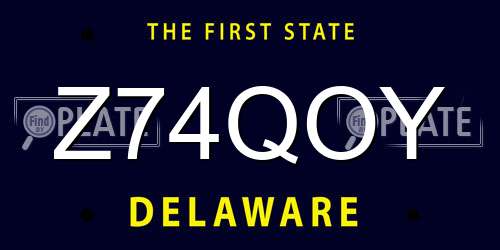 Z74QOY Delaware License Plate