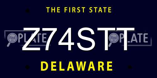 Z74STT Delaware License Plate