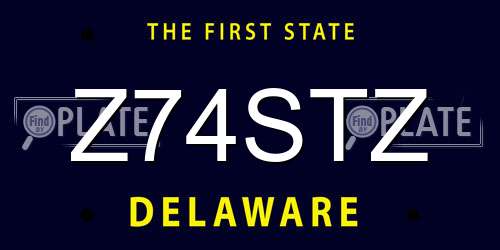 Z74STZ Delaware License Plate