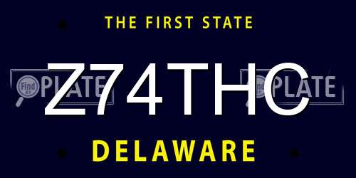Z74THC Delaware License Plate
