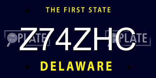 Z74ZHC Delaware License Plate