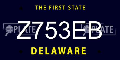Z753EB Delaware License Plate