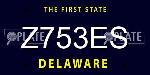 Z753ES Delaware License Plate