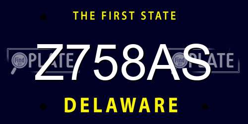 Z758AS Delaware License Plate