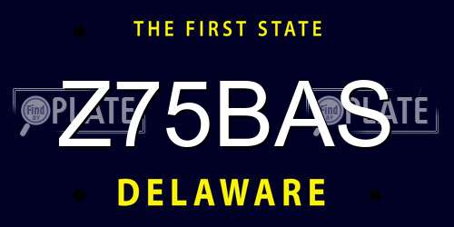 Z75BAS Delaware License Plate