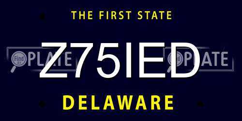 Z75IED Delaware License Plate