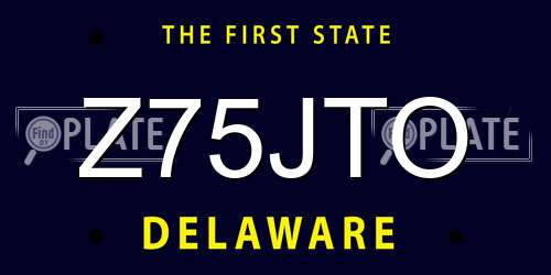 Z75JTO Delaware License Plate