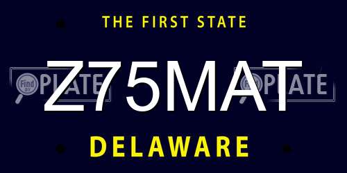 Z75MAT Delaware License Plate