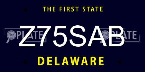 Z75SAB Delaware License Plate