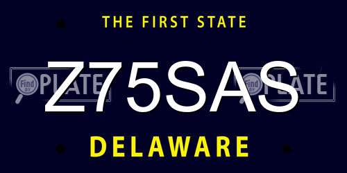 Z75SAS Delaware License Plate