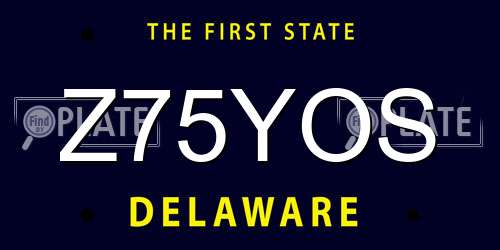 Z75YOS Delaware License Plate