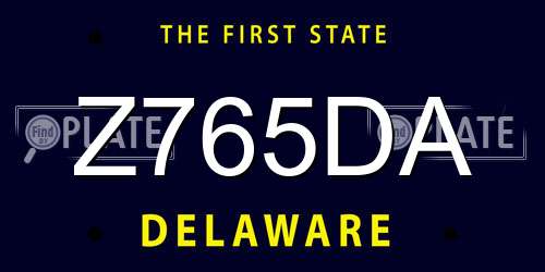 Z765DA Delaware License Plate