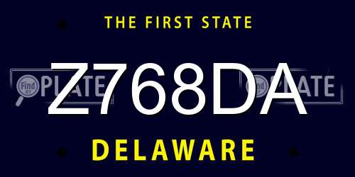 Z768DA Delaware License Plate