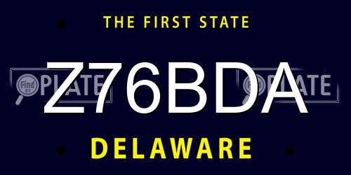 Z76BDA Delaware License Plate