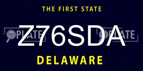 Z76SDA Delaware License Plate