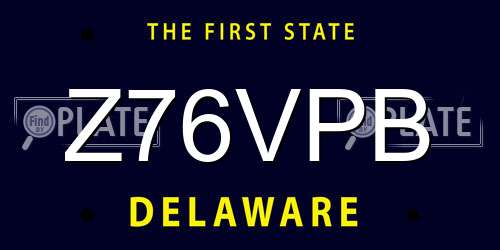 Z76VPB Delaware License Plate
