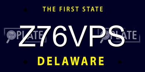 Z76VPS Delaware License Plate