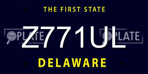 Z771UL Delaware License Plate