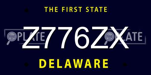 Z776ZX Delaware License Plate
