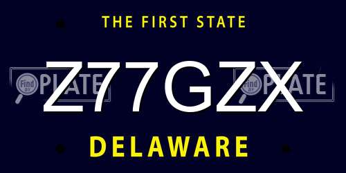 Z77GZX Delaware License Plate