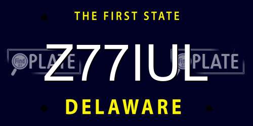 Z77IUL Delaware License Plate
