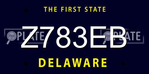 Z783EB Delaware License Plate