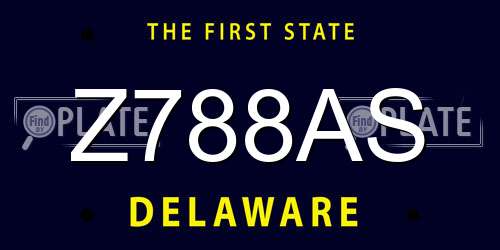 Z788AS Delaware License Plate