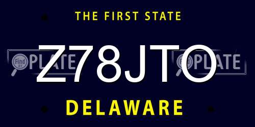 Z78JTO Delaware License Plate