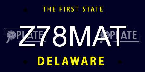 Z78MAT Delaware License Plate