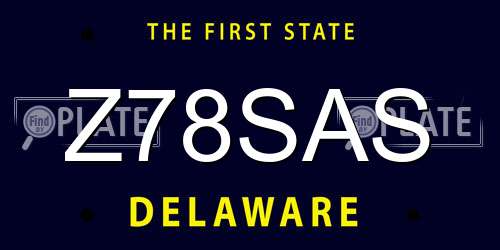 Z78SAS Delaware License Plate