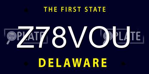 Z78VOU Delaware License Plate