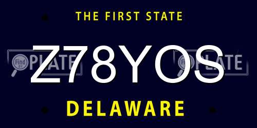 Z78YOS Delaware License Plate