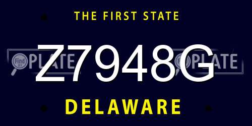 Z7948G Delaware License Plate