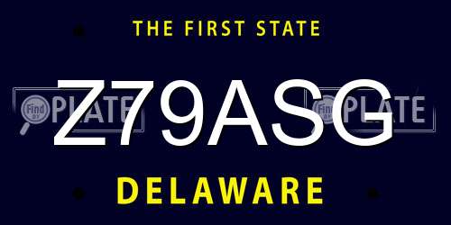Z79ASG Delaware License Plate