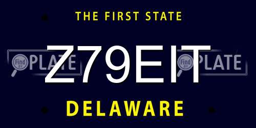 Z79EIT Delaware License Plate