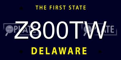 Z800TW Delaware License Plate