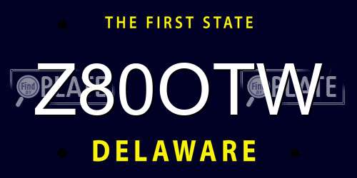 Z80OTW Delaware License Plate